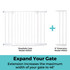 StepSafe Auto-Close Gate White 8" 3-Bar Extension: Expand your gate. Extension increases the maximum width of your gate to 46".
