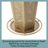 North States Nature's Yard Champagne Large Solar Lantern Birdfeeder: Extra large perch for more birds to feed! Seed tray includes drainage holes to keep seed fresh.