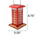 North States Nature's Yard Solar Red Phone Booth Birdfeeder: Dimensions - 8.75" tall, 5.25" wide.
