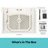 Toddleroo by North States Superyard Ultimate Dove White: What's in the box - Superyard, carrying strap,  12 skid-resistant pads, instruction manual.