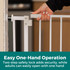 StepSafe Tall Walk-Thru Pet Gate White: Easy One-Hand Operation - two-step safety lock adds security, while adjusts can easily open with one hand.