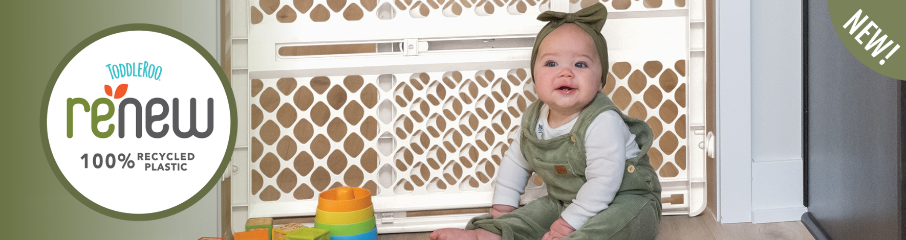 NEW Toddleroo Renew 100% Recycled Plastic Baby Gate