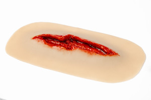 Medical Grade silicone wound, Laceration Jagged 3. 01 light skin tone