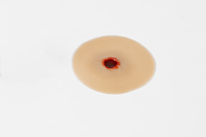 Medical Grade silicone wound, Gunshot Wound 7.62mm Entry Multi. 01 light skin tone