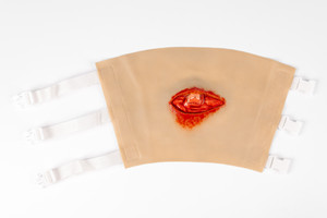 TraumaWear - a wearable application solution for rapid moulage. This one is simulating a Open Femur Facture as is strapped to the upper leg. It is available in 11 different colours. Check out our video below!