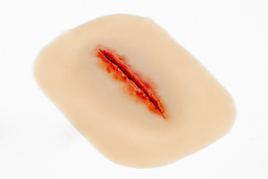 Medical Grade silicone wound, Laceration Suturable. 01 light skin tone