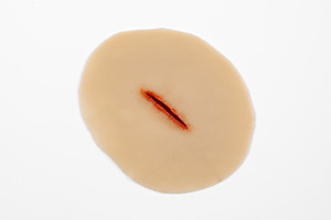 Medical Grade silicone wound, Stab Wound. 01 light skin tone
