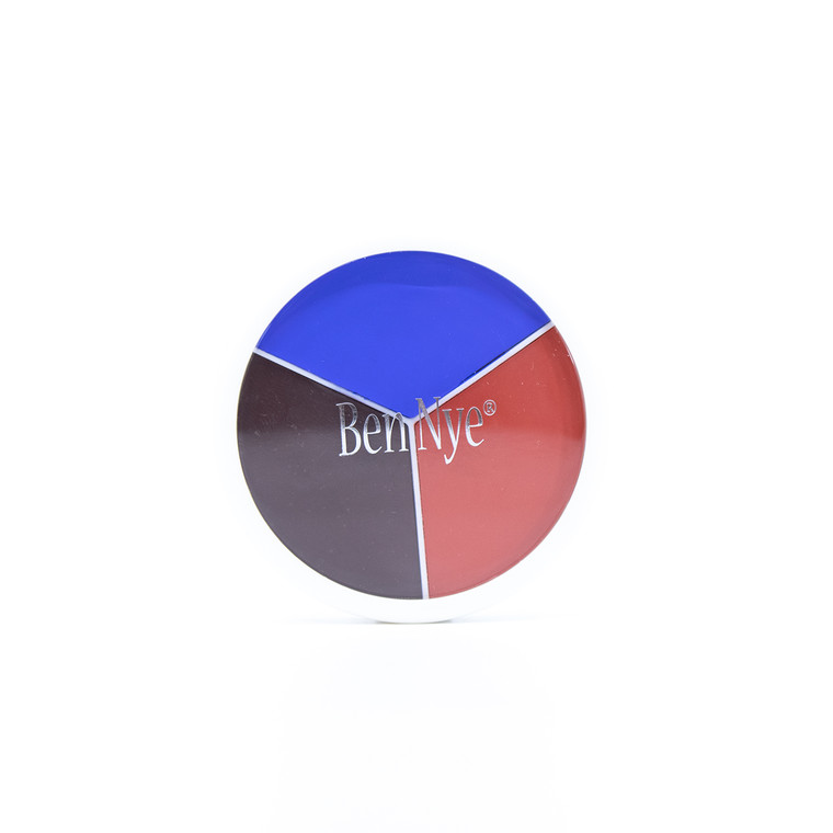 The Trauma Wheel features three shades of our FX Creme colours that can be used to quickly create injury and abrasion simulations.