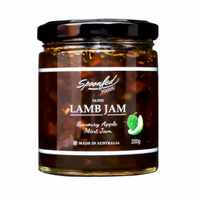 Lamb Jam, savoury apple mint jam. Perfect with lamb, delicious on pork, halloumi cheese and root vegetables.
Please note this is a new jar size of 200g.