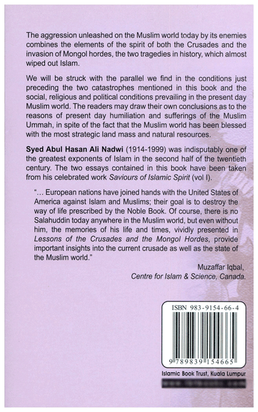 Lessons of the Crusades and the Mongol Hordes By Syed Abul Hasan Ali Nadwi,9789839154665,