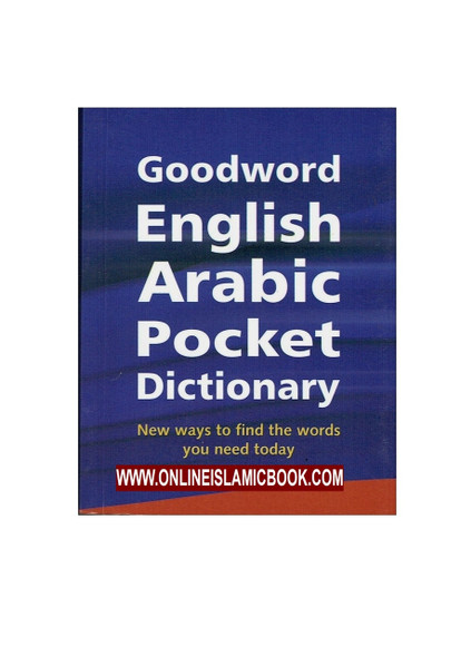 Goodword English-Arabic Pocket Dictionary By Harun Rashid,9788178987583,