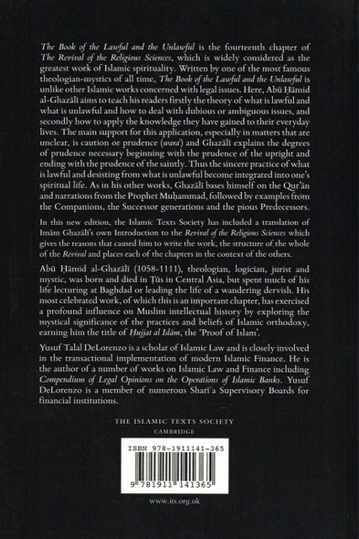 Al-Ghazali on the Lawful and the Unlawful : Book XIV of the Revival of the Religious Sciences (Ghazali Series) By Abu Hamid Al-Ghazali,