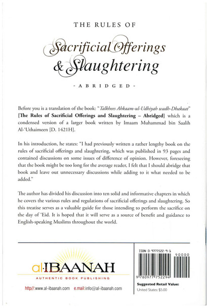 The Rules of Sacrificial Offerings and Slaughtering By Imaam Muhammad Bin Saalih Al-Uthaimeen,