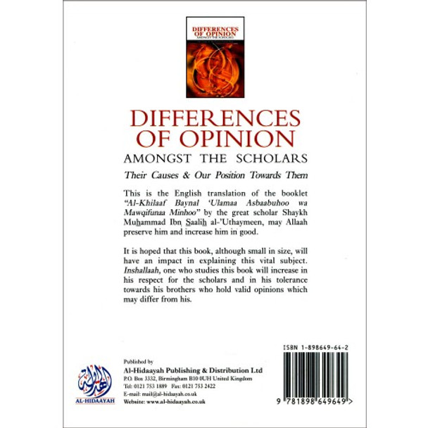 Differences of Opinion Amongst the Scholars By Shaikh Muhammed al-Uthaymeen 9781898649649
