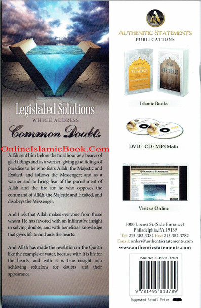Legislated Solutions Which Address Common Doubts By Shaykh Saalih Aal ash-Shaykh 9781495113789