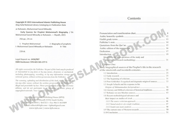 Early Sources for Prophet Muhammad's Biography By Dr. Muhammad Saeed Mitwally Ar Rahawan