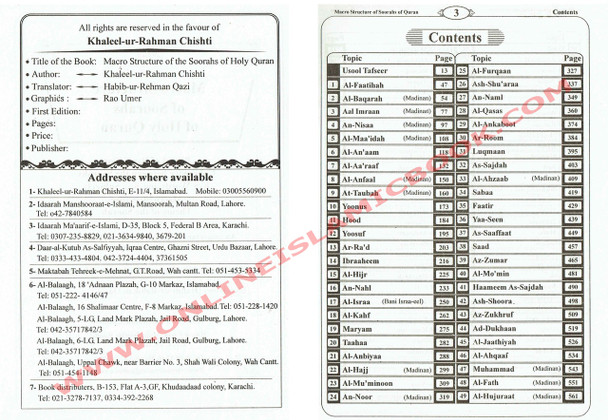 Macro Structure Of The Soorahs Of Holy Quran By khlaeel Ur Rahman Chishti,,