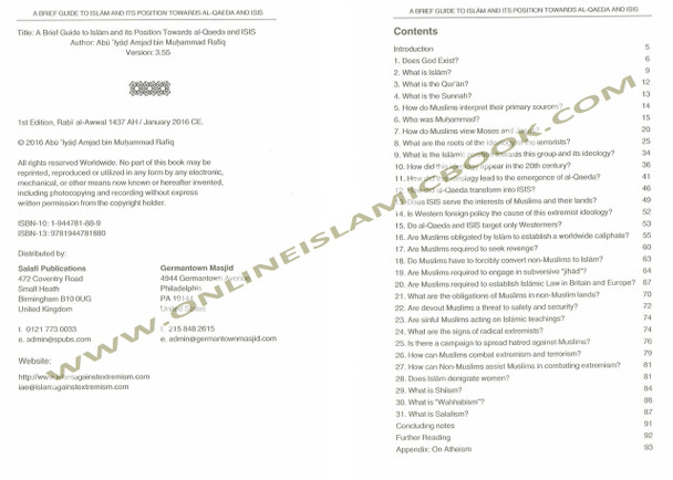A Brief Guide To Islam And Its Position Towards Al-Qaeda & ISIS By Abu Iyaad Amjad Bin Muhammad Rafiq