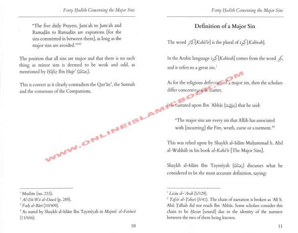 Forty Hadith Concerning The Major Sins by Hassan Somali,