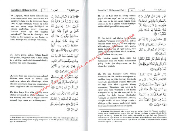 Quran in Somali Language Qur'aanka Kariimka iyo Tarjumada Macaanidiisa Arabic a,