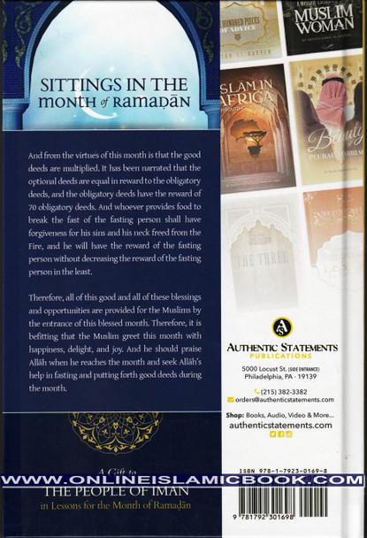 Sittings In The Month Of Ramadan & A Gift To The People Of Iman In Lessons For The Month Of Ramadan (Hardcover) By Shaykh Saalih al-Fawzaan,,