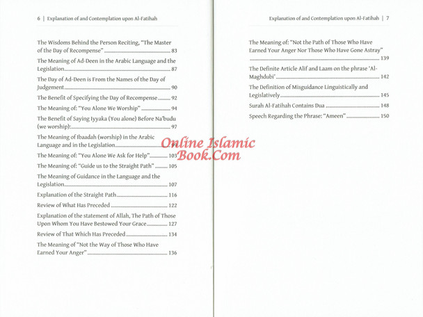 Explanation & Contemplation upon Al-Fatihah,The Mother of the Book & Integral Aspect of the Prayer By Shaikh Saalih ibn Abdul-Aziz Aal Ash-Shaikh,9798350711547,