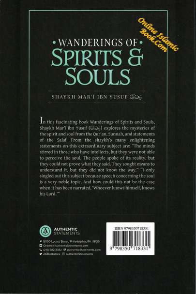 Wandering of Spirits and Souls by Shaykh Mart ibn Yusuf,9798350718331,