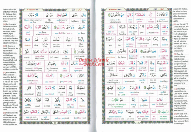 Study The Noble Quran Word-for-Word (Full Color 3 Vol. Set) By Dr. Muhsin Khan & Dr. Taqi-ud-Din Al-Hilali