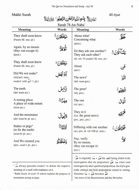 The Quran Translation and Study Juz 30 By Jamal-Un-Nisa Bint Rafai,9781897940358,