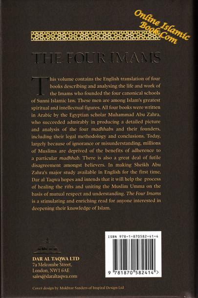 The Four Imams Their Lives Works And Their Schools Of Thought By Muhammad Abu Zahra,9781870582414,