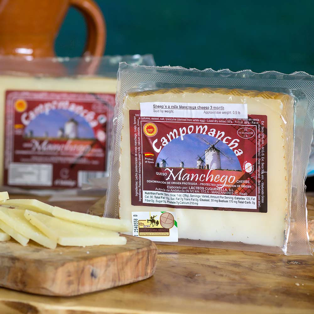 Campomancha Manchego Cheese 1/2 Pound Wedge D.O.