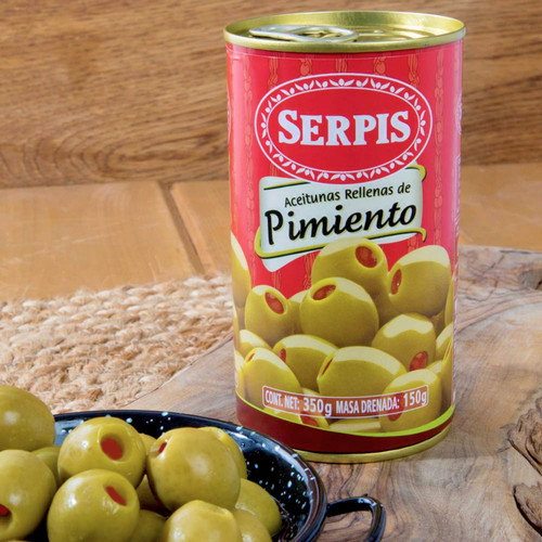 Manzanilla olives stuffed with Red Pepper by Serpis