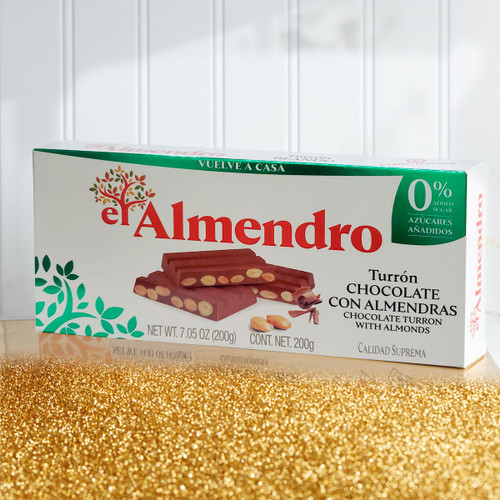 Sugar-free Chocolate Turron with Almonds by El Almendro