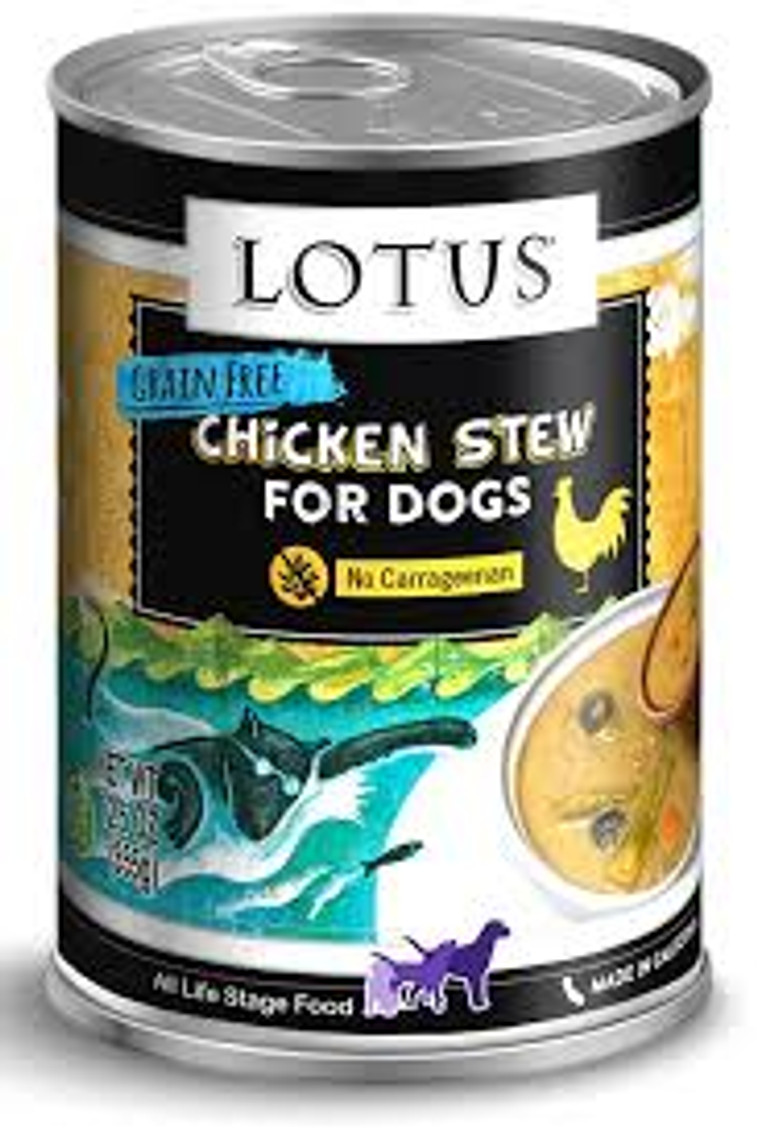 Lotus Dog Cans - Grain Free Chicken & Asparagus Stew 12.5oz 12/cs