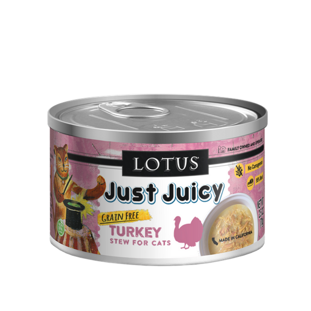 Lotus Cat Cans - Just Juicy Turkey Stew 5.3oz 24/cs
