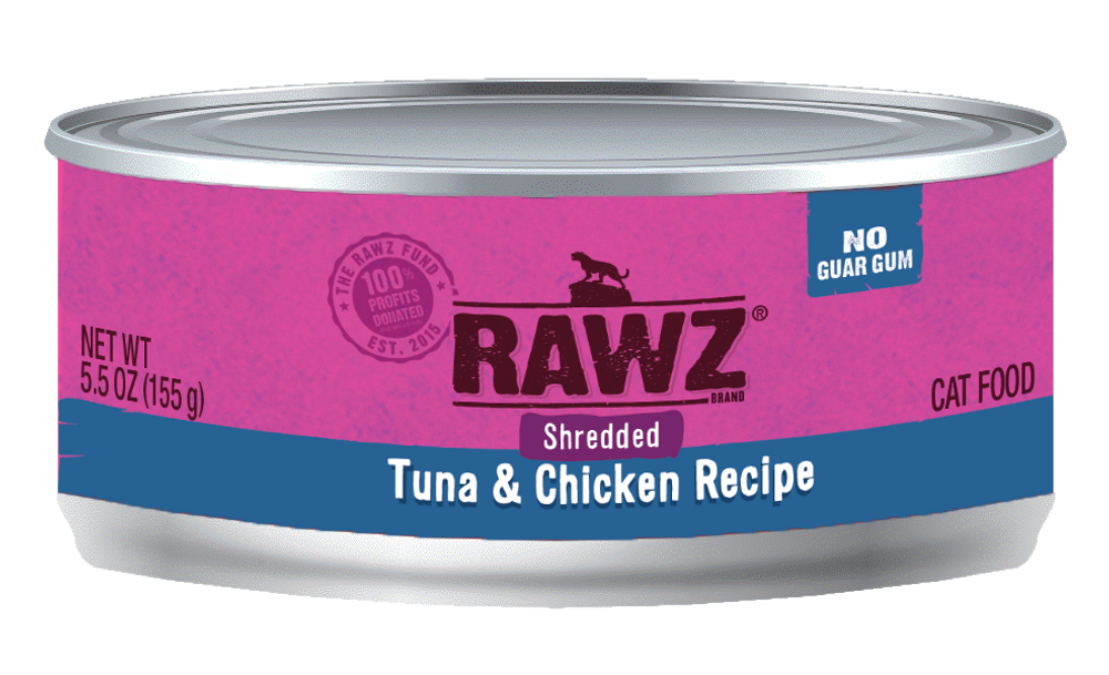 RAWZ Shredded Cat Can - Tuna & Chicken 5.5oz 24/cs