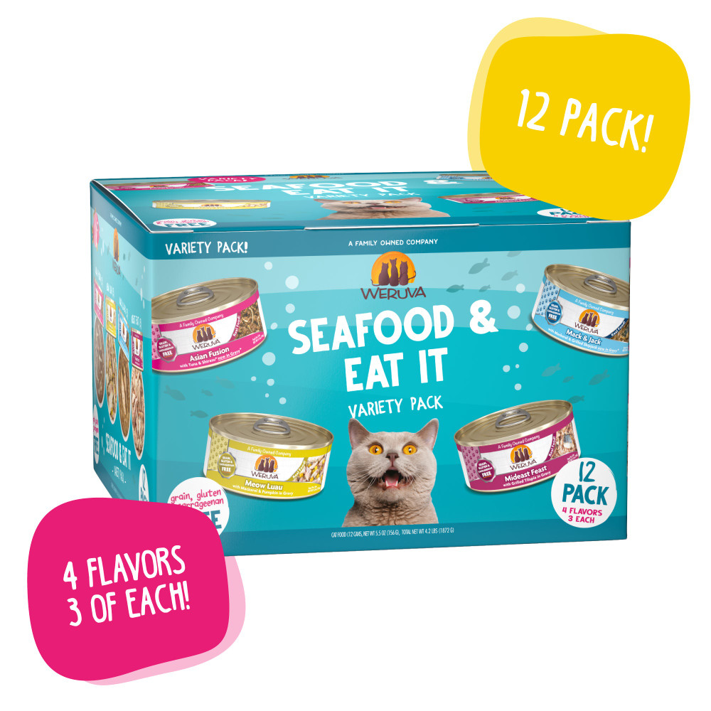 Weruva CLASSIC CAT Can - Seafood and Eat It! Variety Pack 5.5oz 12pk