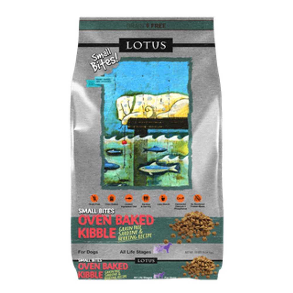 Lotus Dog Kibble - Small Bite Grain Free Sardine & Pollock 4lb