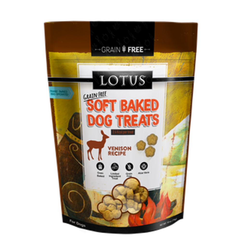 Lotus Dog Treats - Soft Baked GF Venison 10oz