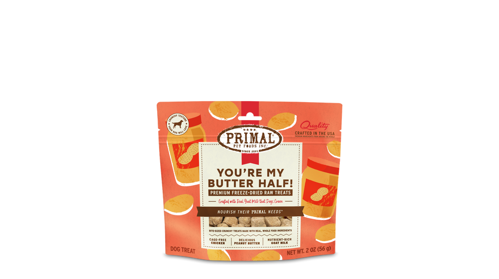 Primal Treats Dog - FD w/GM You're My Butter Half Chkn/PB 2oz
