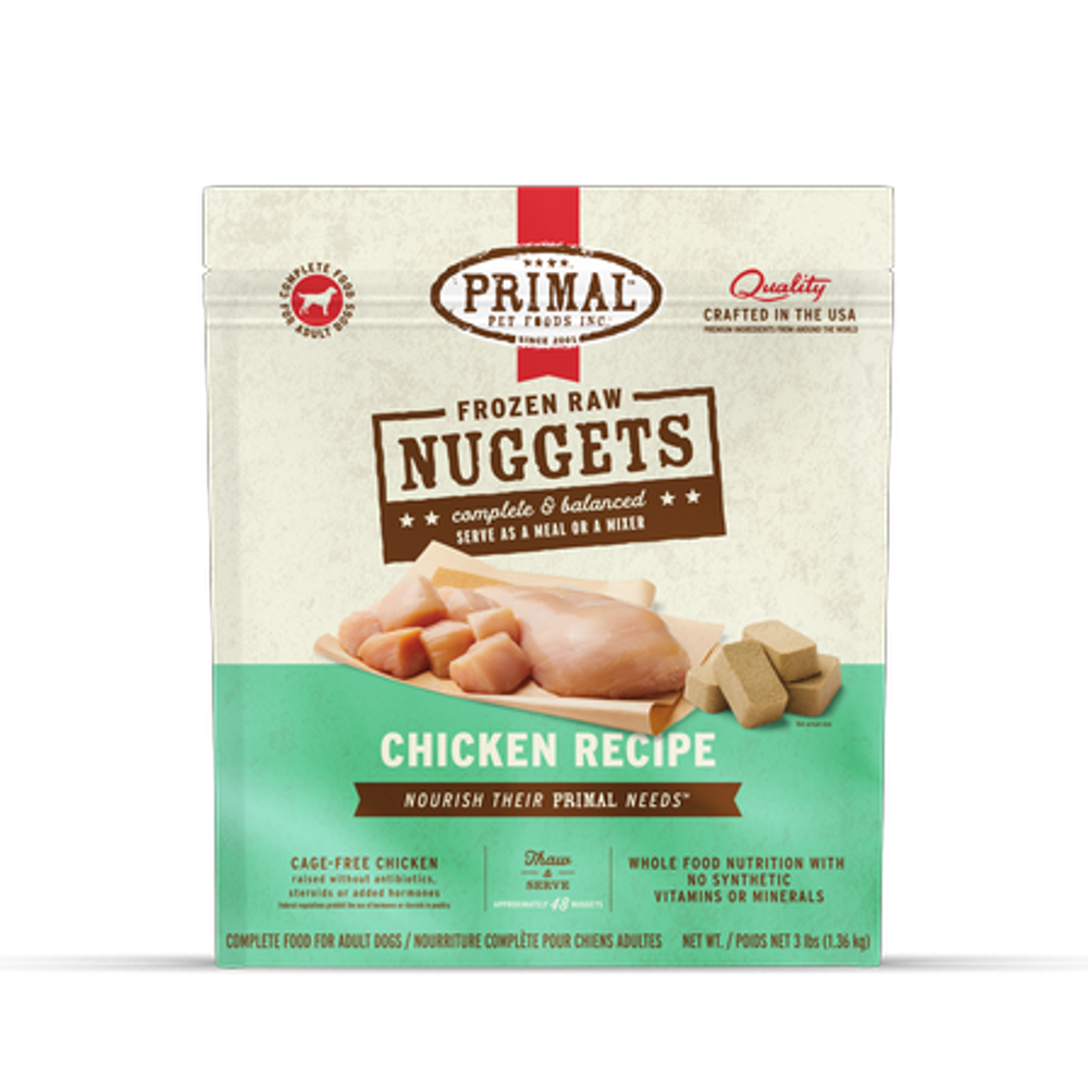 Primal FRZN Dog - Nuggets Chicken 3lb