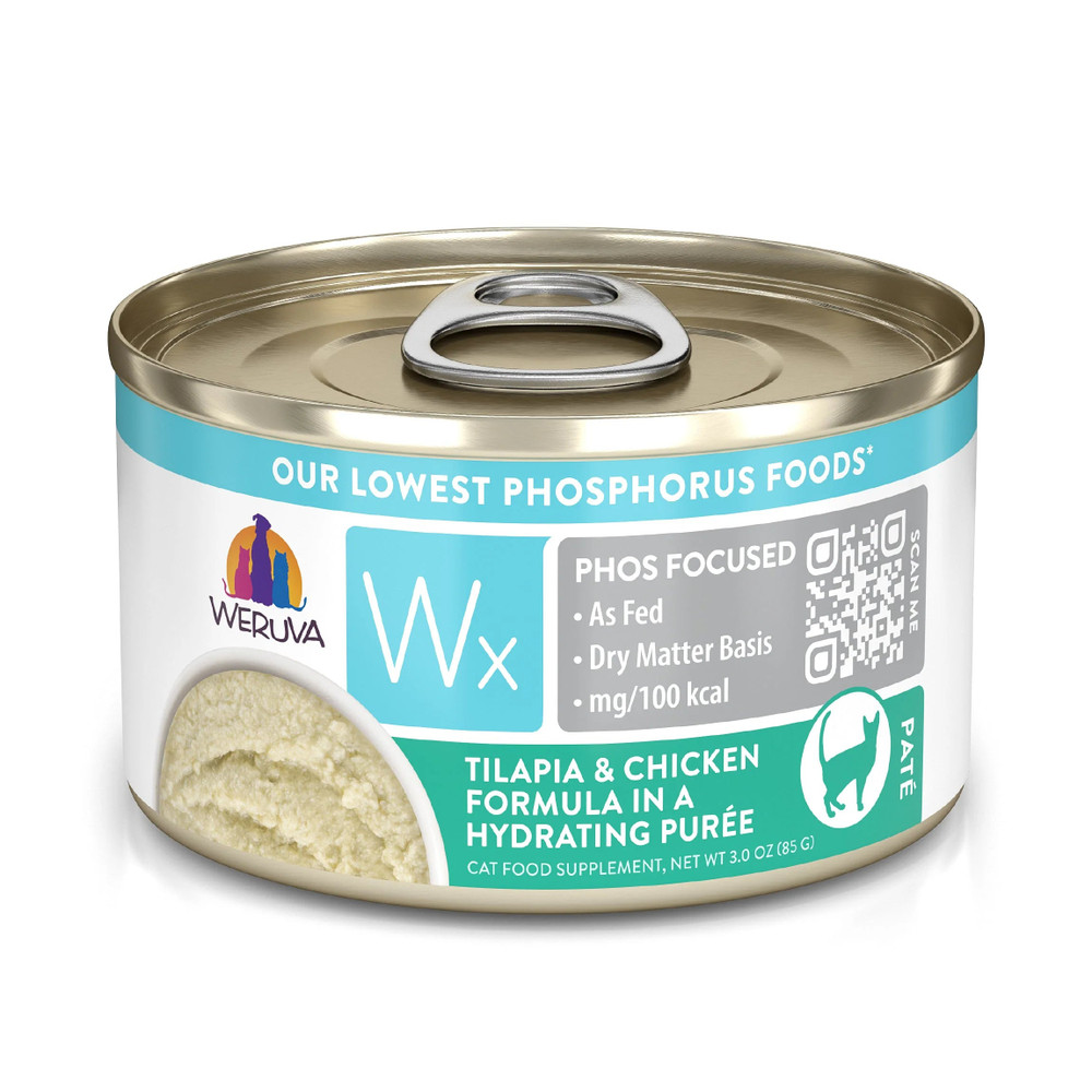 Weruva Wx Cat Can - Tilapia & Chicken in Hydrating Puree 3oz 12/cs
