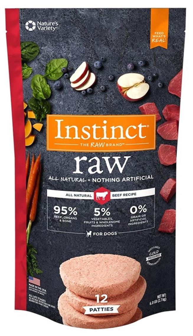 Instinct FRZN Dog - Instinct Raw Patties Beef 6Ib