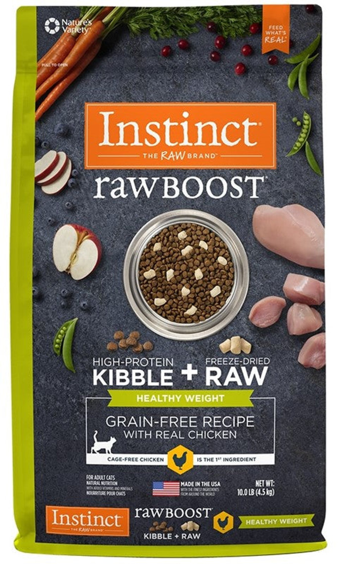 Instinct Kibble Cat - Raw Boost GF Healthy Weight Chicken 10Ib**