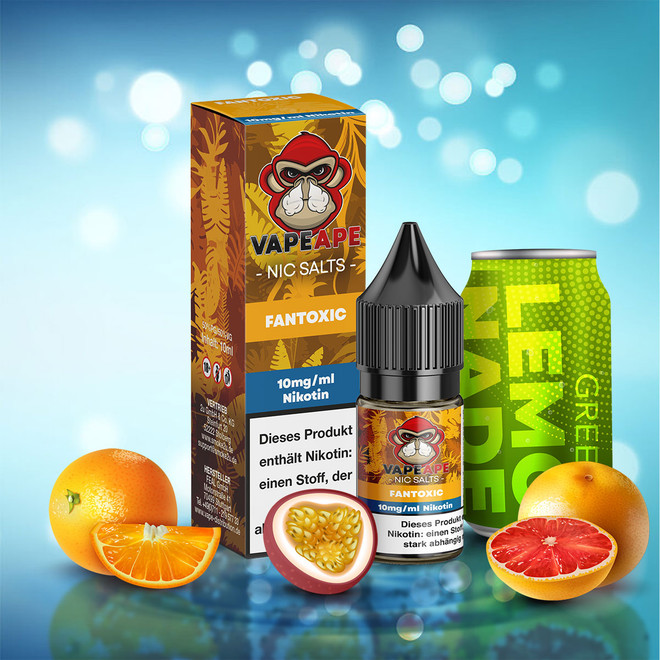 Vapeape mit Liquid Geschmack Orange, Grapefruit, Maracuja