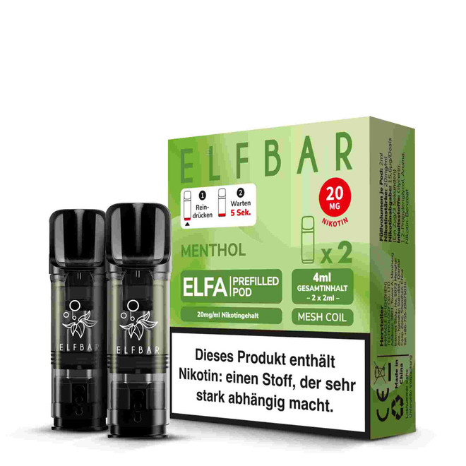 Elfa Pod Elfbar Menthol mit Verpackung