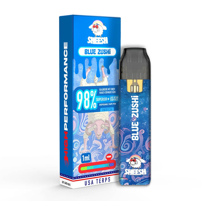 SHEESH Superior+ Vape - Blue Zushi 98% - 1ml