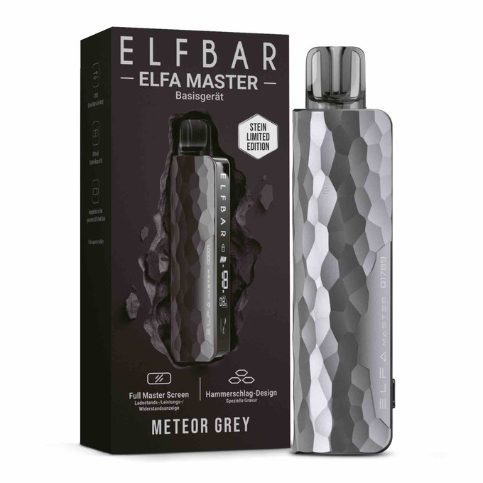 elfbar elfa master  mit Verpackung in der Farbe meteor grey