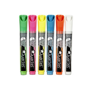 QUARTET LED GLASS MARKERS Asst Pack 6