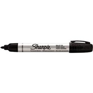 Sharpie Pro Metal Barrel Permanent Marker Bullet Tip 1.5mm Black Box of 12